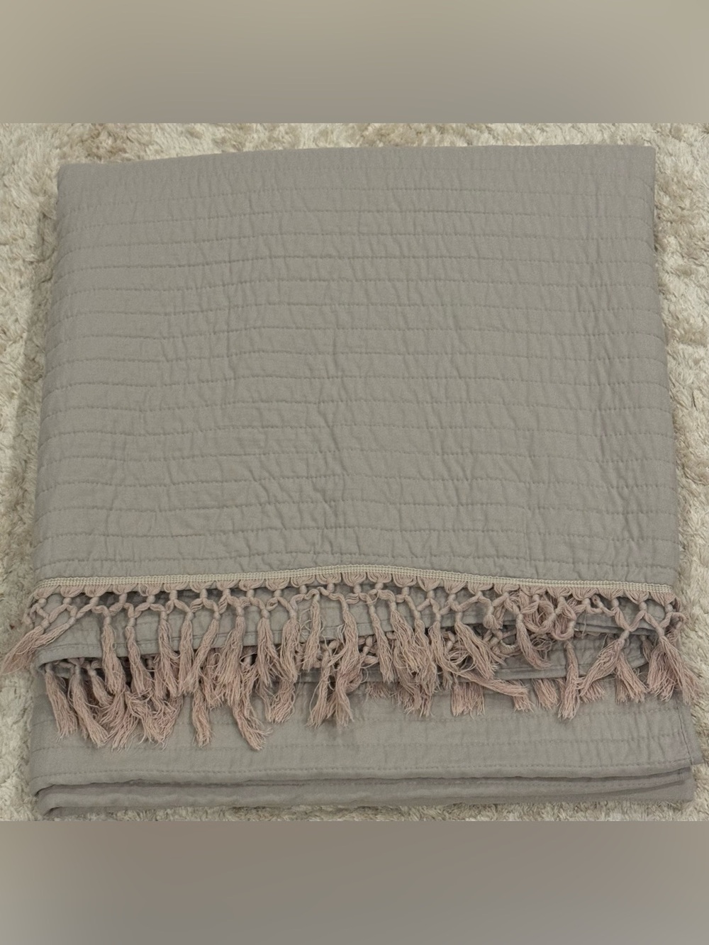Lumina Lou Blanket/Throw featuring Macrame-Style Tassel Trim